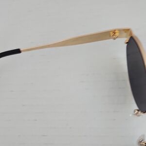 Gold and Black Metal Frame Sunglasses